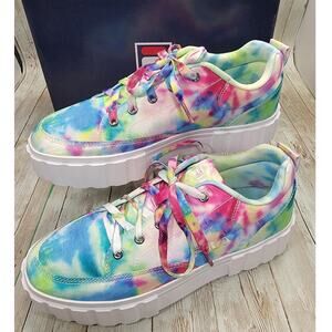 Fila Sandblast Low Tie Dye Sneakers Multi/White Women's Platform Shoes Size 9.5